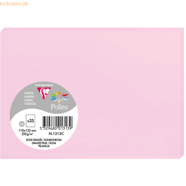 Clairefontaine Karte Pollen C6 210g VE=25 Stück bonbonrosa Clairefontaine Karte Pollen C6 210g VE=25 Stück bonbonrosa von Clairefontaine