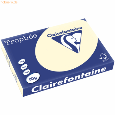 Clairefontaine Kopierpapier Trophee A3 80g/qm VE=500 Blatt elfenbein von Clairefontaine