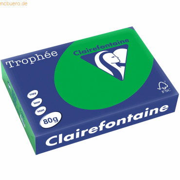 Clairefontaine Kopierpapier Trophee A4 80g/qm VE=500 Blatt billardgrün von Clairefontaine