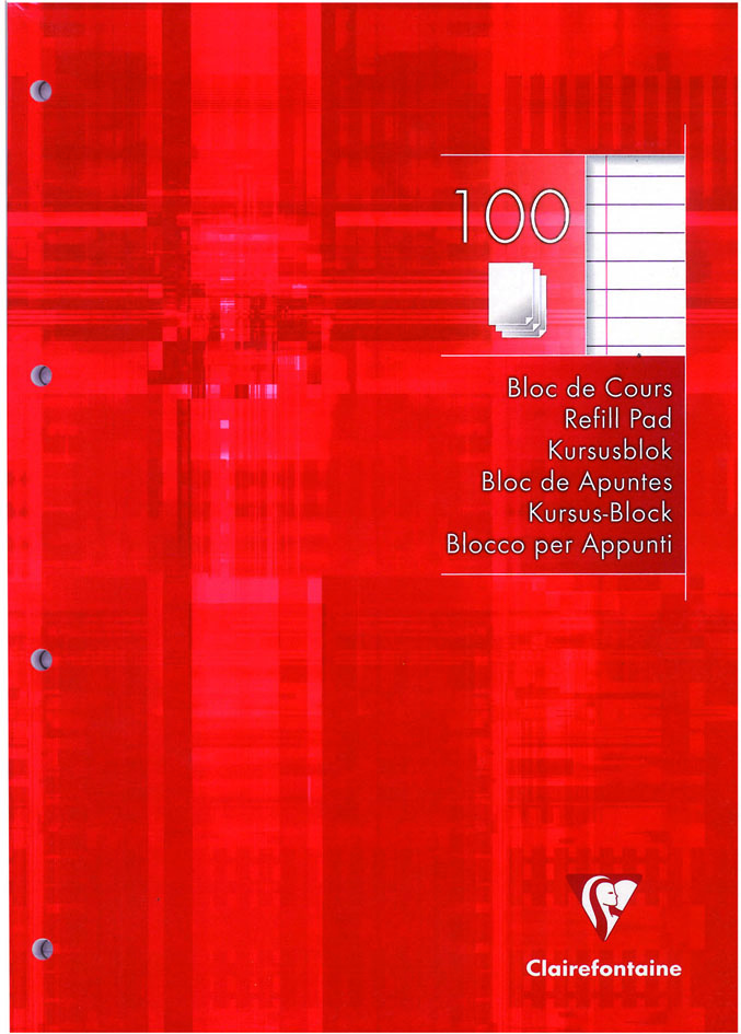 Clairefontaine Schulblock, DIN A4, liniert, 100 Blatt von Clairefontaine