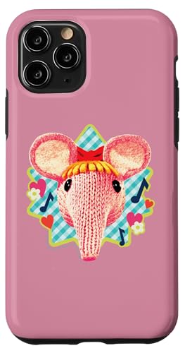 Clangers Tiny Clanger Süßes Gingham-Muster Retro Hülle für iPhone 11 Pro von Clangers