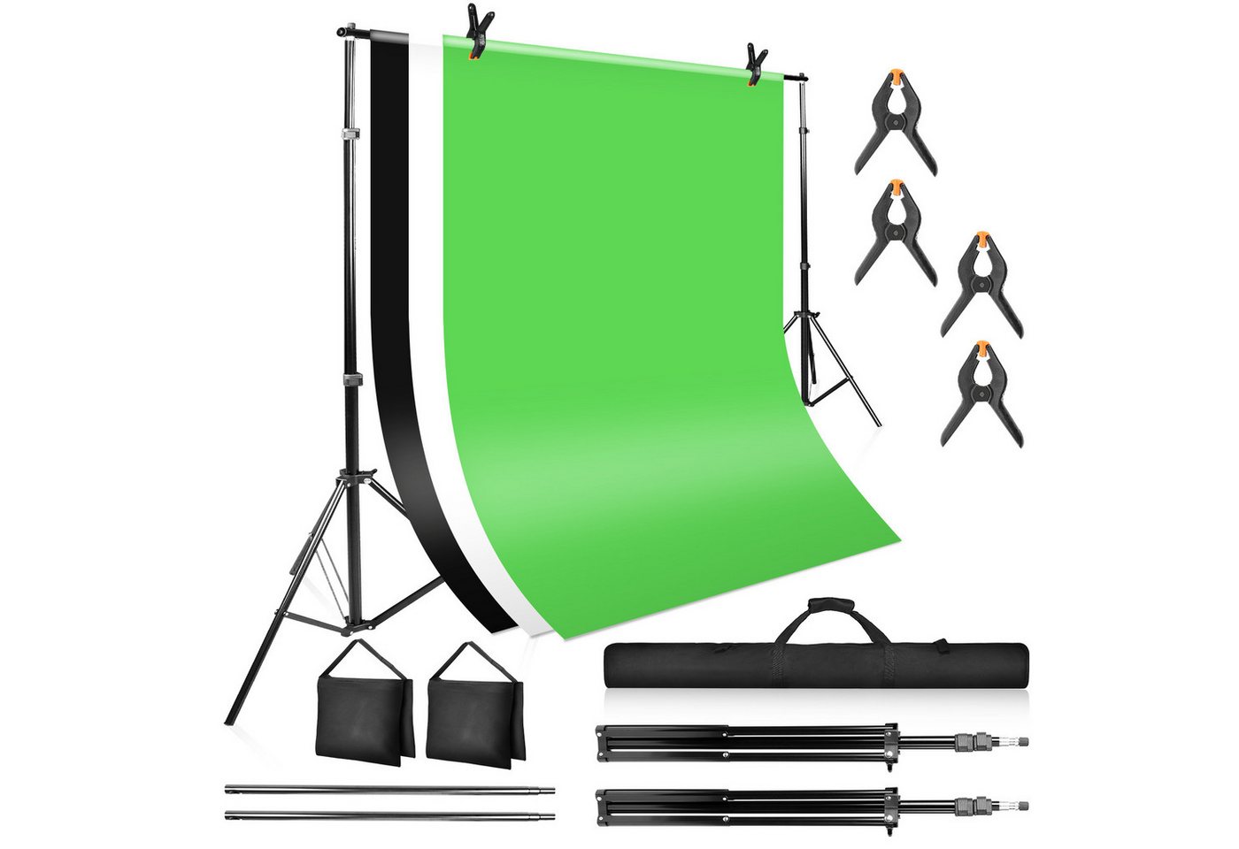 Clanmacy Hintergrundtuch 3x2m Fotostudio Hintergrundsystem Stativ 3x Hintergrund Set Mit Tasche von Clanmacy