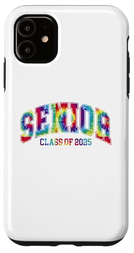 Hülle für iPhone 11 Klasse 2025 Senioren Varsity Graduation Regenbogen Tie Dye von Class of 2025 Graduation Tees NYC