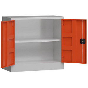 ClassiX Stahlschrank X-530304 feuerrot, lichtgrau 80,0 x 38,0 x 75,0 cm, aufgebaut von ClassiX