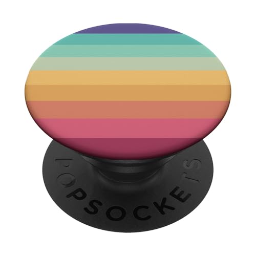 Retro-Streifen – 70er-/80er-Jahre-Stil – bunte Streifen gestreift PopSockets mit austauschbarem PopGrip von Classic 70s 80s Striped Retro Stripes