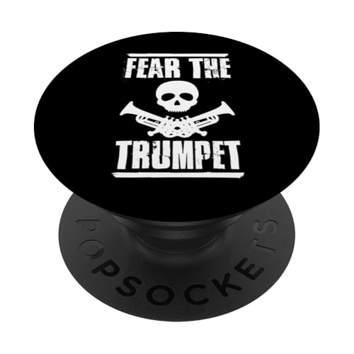 Fear The Trompete Halloween Totenkopf Trompetenspieler PopSockets Klebender PopGrip von Classic Band Class Trumpet Merch With Retro Style