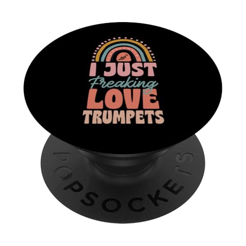 I Just Freaking Love Trompeten Bohemian Rainbow Trendy PopSockets Klebender PopGrip von Classic Band Class Trumpet Merch With Retro Style