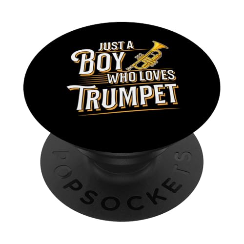 Just A Boy Who Loves Trompete PopSockets Klebender PopGrip von Classic Band Class Trumpet Merch With Retro Style