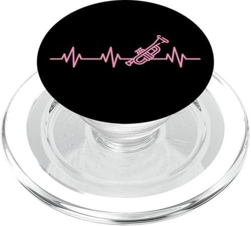 Trompete Herzschlag Leben Trompete EKG Herzfrequenz Puls PopSockets PopGrip für MagSafe von Classic Band Class Trumpet Merch With Retro Style