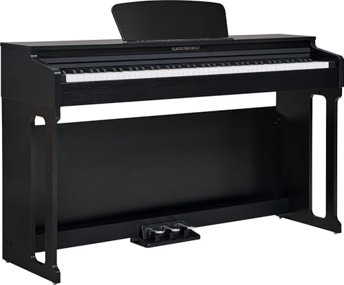 Classic Cantabile DP-220 SM E-Piano - 88 gewichtete Tasten, Hammermechanik, Anschlagdynamik - Schlankes Design - Layer-, Split- und Twinova-Funktion - 3 Pedale, 20 Klänge - Digitalpiano schwarz matt von Classic Cantabile