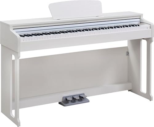 Classic Cantabile DP-220 WM E-Piano - 88 gewichtete Tasten, Hammermechanik und Anschlagdynamik - Schlankes Design - Layer-, Split- und Twinova-Funktion - 3 Pedale, 20 Klänge - Digitalpiano weiß matt von Classic Cantabile