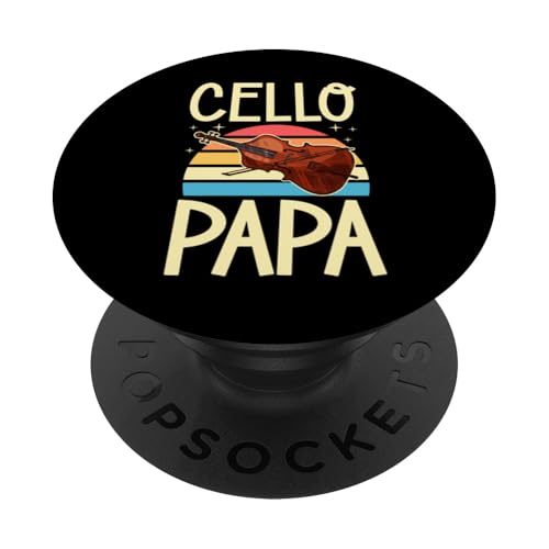 Cello Papa Cello Thema Vatertag PopSockets Klebender PopGrip von Classic Cello Player Essentials With Vibrato Vibes