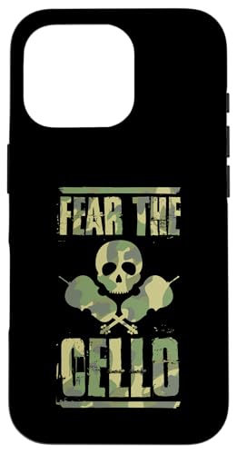 Hülle für iPhone 16 Pro Fear The Cello Skull Cellospieler im Halloween-Stil von Classic Cello Player Essentials With Vibrato Vibes