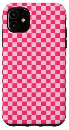 Kariertes adrettes rosa Schachbrett, ästhetisches Mädchen-Karo Hülle für iPhone 11 von Classic Checkerboard