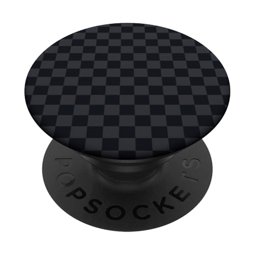 Kariertes schwarzes graues adrettes Schachbrett ästhetisches Karomuster PopSockets Klebender PopGrip von Classic Checkerboard