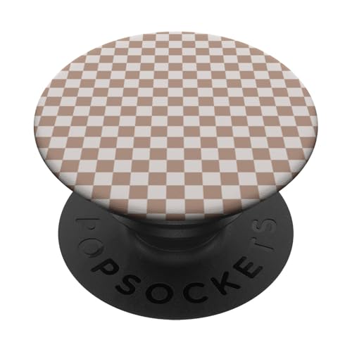 Neutrales kariertes, adrette Schachbrett, ästhetisches Mädchenkaro PopSockets Klebender PopGrip von Classic Checkerboard