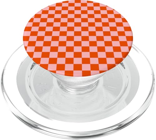 Orange kariertes adrettes Schachbrett, ästhetisches Mädchen-Karo PopSockets PopGrip für MagSafe von Classic Checkerboard