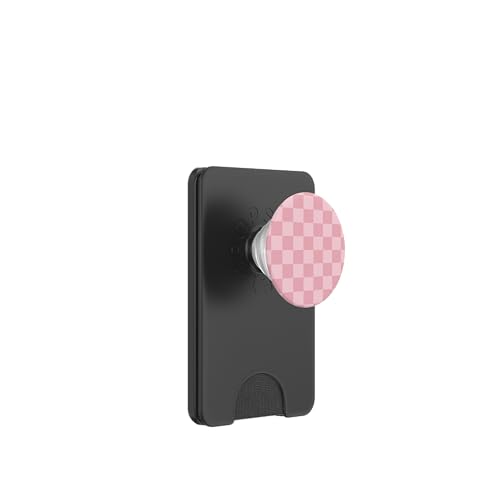 Pfirsichrosa kariertes adrettes Schachbrett ästhetisches Karomuster PopSockets PopWallet für MagSafe von Classic Checkerboard