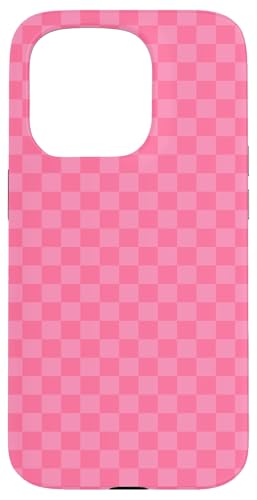 Rosa kariertes adrettes Schachbrett, ästhetisches Mädchen-Karo Hülle für iPhone 15 Pro von Classic Checkerboard