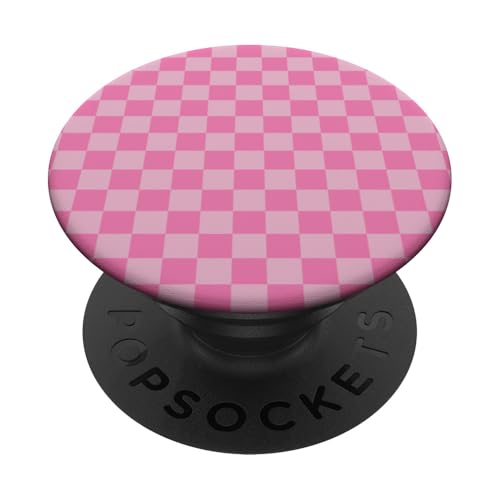 Rosa kariertes adrettes Schachbrett, ästhetisches Mädchen-Karo PopSockets Klebender PopGrip von Classic Checkerboard