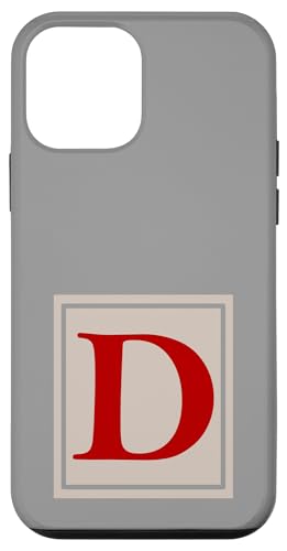 Hülle für iPhone 12 mini Monogramm Anfangsbuchstabe D klassischer Stil in Rot, Grau, Beige von Classic Monogram Letters