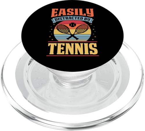 Leicht vom Tennis abgelenkt PopSockets PopGrip für MagSafe von Classic Style Tennis Enthusiast Merch Collection