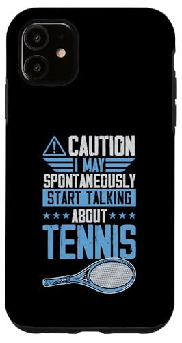 Caution I May Spontan Start Talking About Tennis Hülle für iPhone 11 von Classic Tennis Player Merch With Retro Aesthetic