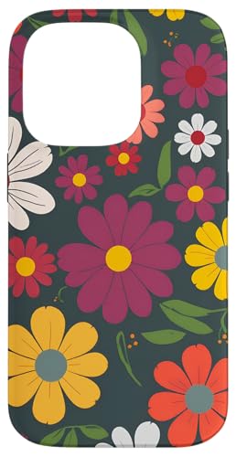 Retro-Blumen, kräftiges Vintage-botanisches flippiges Blumenmuster Hülle für iPhone 14 Pro von Classic Vintage Floral Aesthetic Designs