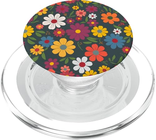 Retro-Blumen, kräftiges Vintage-botanisches flippiges Blumenmuster PopSockets PopGrip für MagSafe von Classic Vintage Floral Aesthetic Designs