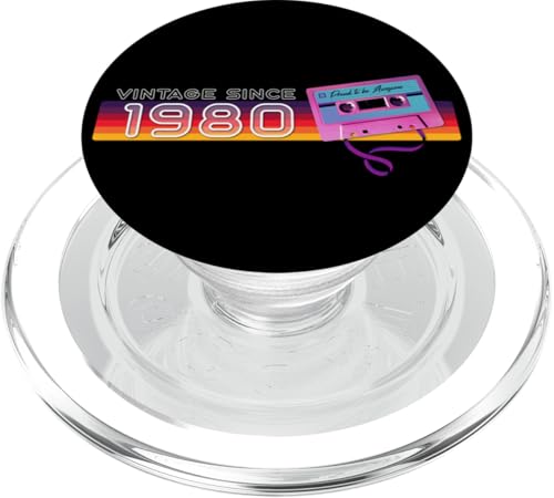 Vintage Music 45th Birthday - Nostalgic & Classic Since 1980 PopSockets PopGrip für MagSafe von Classic & Vintage Outfit for Milestone Celebration