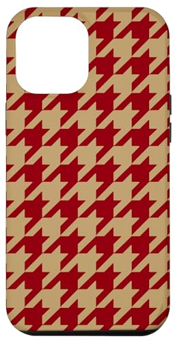 Hülle für iPhone 13 Pro Max Ästhetisches, rotbraunes Hahnentrittmuster, modisch, mädchenhaft von Classy Houndstooth Pattern