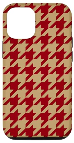 Hülle für iPhone 14 Ästhetisches, rotbraunes Hahnentrittmuster, modisch, mädchenhaft von Classy Houndstooth Pattern