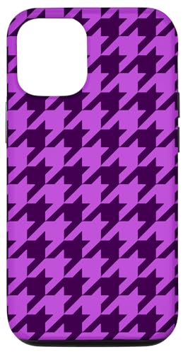Hülle für iPhone 15 Pro Aesthetic Mauve Purple Hahnentrittmuster Modisch Girly von Classy Houndstooth Pattern