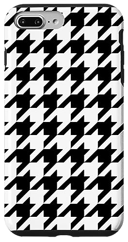 Hülle für iPhone 7 Plus/8 Plus Ästhetisches schwarz-weißes Hahnentrittmuster, modisch, mädchenhaft von Classy Houndstooth Pattern