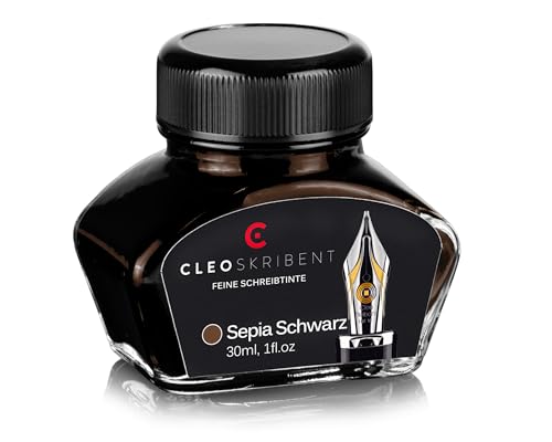 Cleo Skribent Schreibtinte im Tintenflakon, Sepia-Schwarz, 30 ml Füllhaltertinte von Cleo Skribent