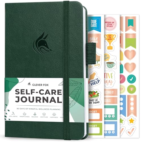 Clever Fox Self-Care Journal Pocket - Daily Reflection Notebook - Psychische Gesundheit & Persönliche Entwicklung, Meditation & Stimmungsprotokoll (Waldgrün) von Clever Fox