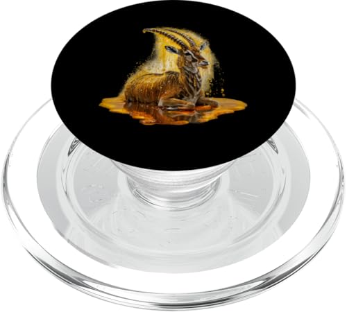 Antilope Herren Frau Ästhetisch Gold Honig Antilope PopSockets PopGrip für MagSafe von Click For Aesthetic Golden Honey Animals Designs