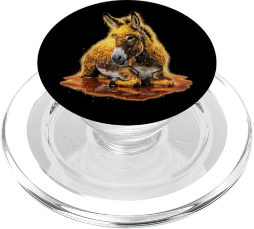 Esel Herren Frau Ästhetischer Gold Honig Esel PopSockets PopGrip für MagSafe von Click For Aesthetic Golden Honey Animals Designs