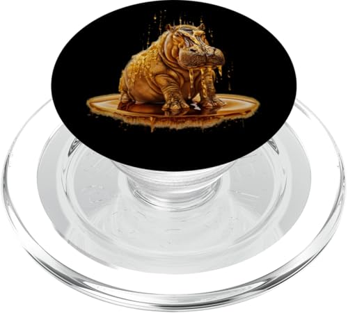 Nilpferd Herren Damen Ästhetisches Gold Honig Nilpferd PopSockets PopGrip für MagSafe von Click For Aesthetic Golden Honey Animals Designs