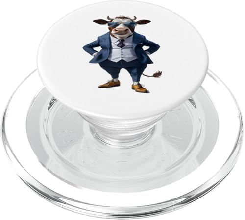 Kuh Herren Frau Kuh im Anzug Kuh PopSockets PopGrip für MagSafe von Click For Cool Animal In Suit Designs