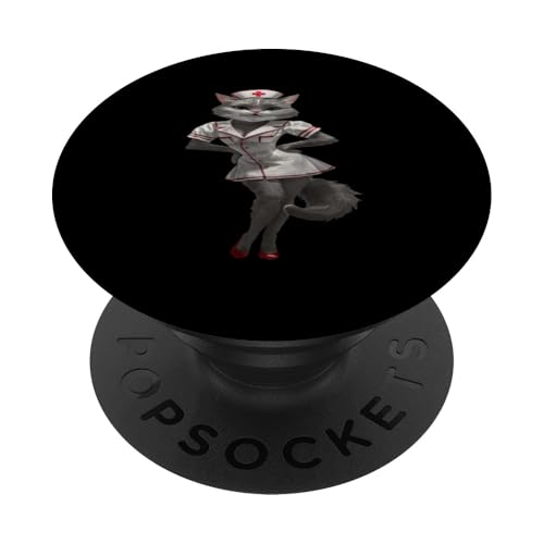 Lustige Katze Krankenschwester Katze Männer Frau PopSockets Klebender PopGrip von Click For Cool Animal In Suit Designs