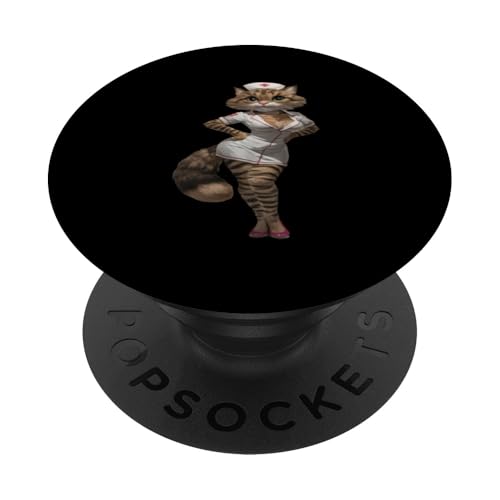 Lustige Katze Krankenschwester Katze Männer Frau PopSockets Klebender PopGrip von Click For Cool Animal In Suit Designs