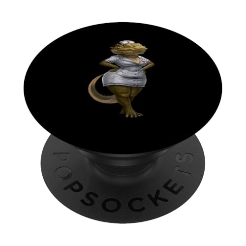 Männer Frau Lustig Bartdrache Krankenschwester Bartdrache PopSockets Klebender PopGrip von Click For Cool Animal In Suit Designs