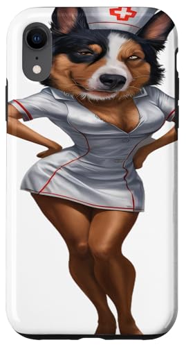 Lustiger Krankenschwester Australischer Rinderhund für Männer und Frauen Hülle für iPhone XR von Click For Cool Dogs In Suit Designs