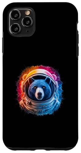 Hülle für iPhone 11 Pro Max Bär Herren Damen Bunt Grizzly Bär Weltraum Astronaut Bär von Click For Cool Space Animal Astronaut Designs