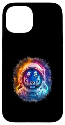 Hülle für iPhone 15 Tiger Herren Damen Bunt Tiger Weltraum Astronaut Tiger von Click For Cool Space Animal Astronaut Designs