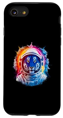 Hülle für iPhone SE (2020) / 7 / 8 Tiger Herren Damen Bunt Tiger Weltraum Astronaut Tiger von Click For Cool Space Animal Astronaut Designs