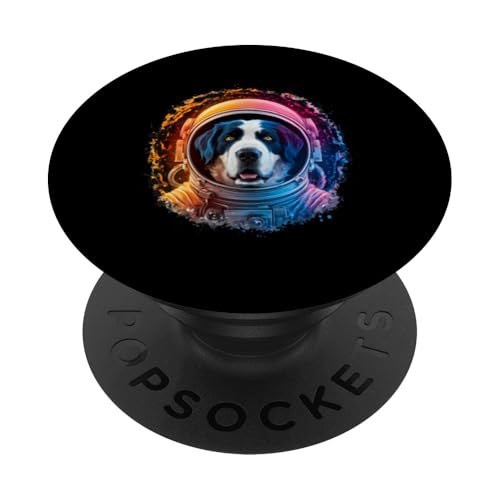 Bernhardiner Herren Frau Bunt Weltraum Astronaut Bernhardiner PopSockets Klebender PopGrip von Click For Cool Space Dog Astronaut Designs