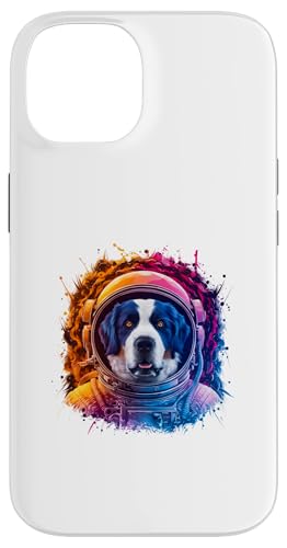 Hülle für iPhone 14 Bernhardiner Herren Frau Bunt Weltraum Astronaut Bernhardiner von Click For Cool Space Dog Astronaut Designs