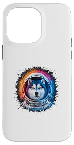 Hülle für iPhone 14 Pro Max Herren Damen Bunt Weltraum Astronaut Alaskan Malamute von Click For Cool Space Dog Astronaut Designs